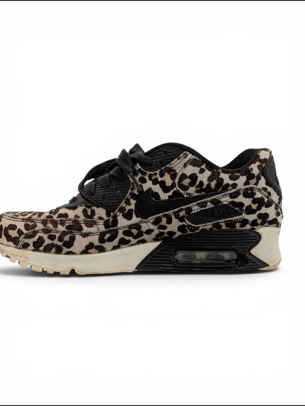 SOLD Vintage Nike Air Max Leather Cow Hide Leopard Print Athletic Sneakers - Picture 6 of 13